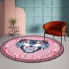 Bubble Kiss American Style Girl Room Round Carpet Pink Wild Cat Head Pattern Bedroom Rug Home Balcony Sofa Decor Floor Carpet