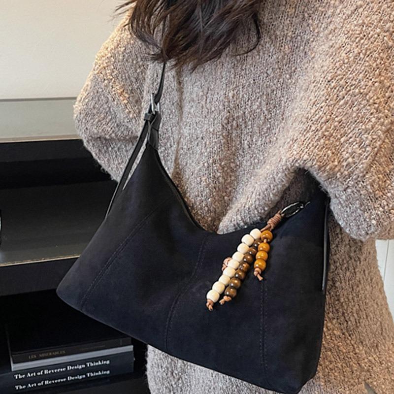 Simple casual baguette bag women's autumn new fashion frosted one-shoulder crossbody bag