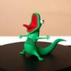 1 ks Kreativní zábavná stolní ozdoba 3D tištěná zelená soška ještěrky Pro kancelářskou polici Děti Dospělí Dárek na kolaudaci