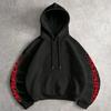 Tokyo Samurai Sports Car Short Hoodie Red Gold Japanese Style JDM Loose Fit Long Sleeve Print Top
