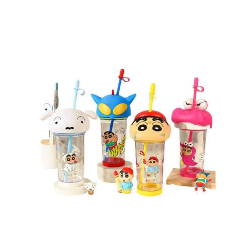 

Crayon Shin-chan Kettle Cup with Shinnosuke Nohara Straw, Easy to Clean, Cute, Stylish, Gift, Juice, Transparent, Unisex, Home Use, Kids, Adults, Good