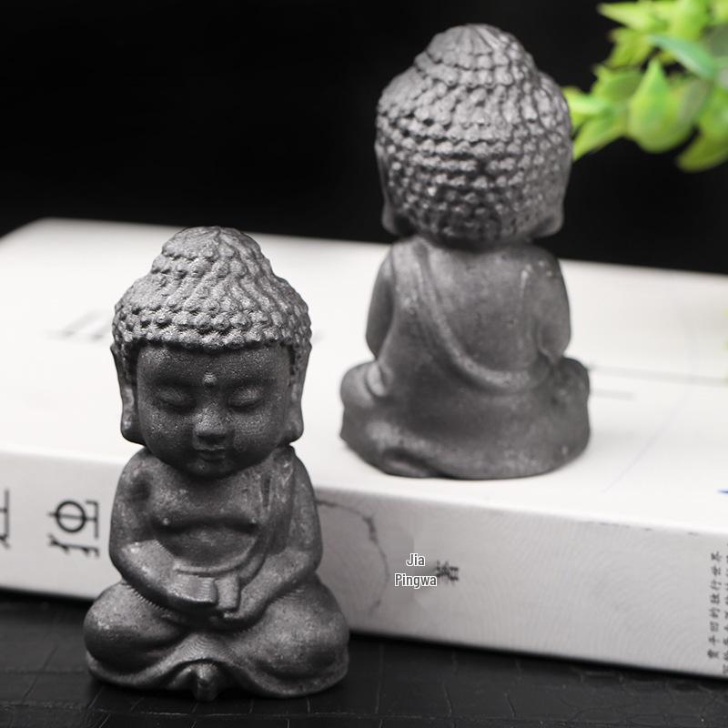 

Graphite Buddha Zen Landscape Ornaments – Retro Chinese Home Decor & Holiday Gifts 8 x 4.5 cm