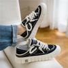 Herren Schwarze Weiße Klobige Canvas-Sneaker Doppelt tragbar Rutschfeste Lässige Skate-Schuhe