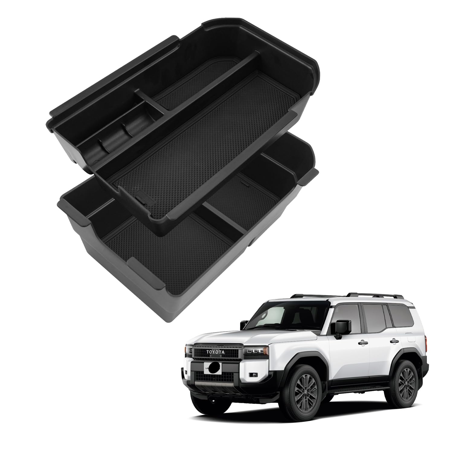 

HUAHAO Toyota Land Cruiser 250 Console Box with Inner Small Item Car Storage Box with Console Land Cruiser 250 Front Armrest Land Cruiser 250 Custom