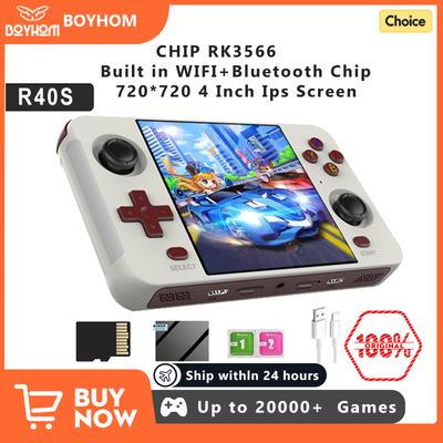 NUEVA R40S Retro de Bolsillo 720*720 Pantalla IPS de 4 Pulgadas WIFI Integrado RK3566 Código Abierto Consola de Juegos Portátil para Niños Regalos para Niños