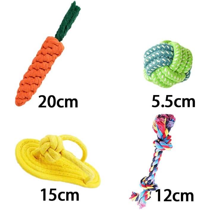 [Popular Carrots & Slippers] Dog Toy Set of 4, Dog Rope Toy, Stress Relief, Teeth Brushing, Dog Toy, Dog Toy, Chew Rope, String Toy for Dogs, Pets,