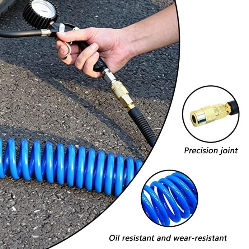 1.0 MPa 2 Mm Air Compressor Hose with PU Coiled Body for Repair Work, Inflation Service, Workshop Storage and Daily Garage Service