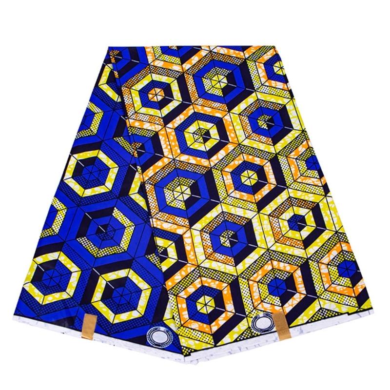 African Waxed Printing Fabric 3Yard Double Side Geometric Print Polyester Fabric For Sewing Craft and Home Decoration