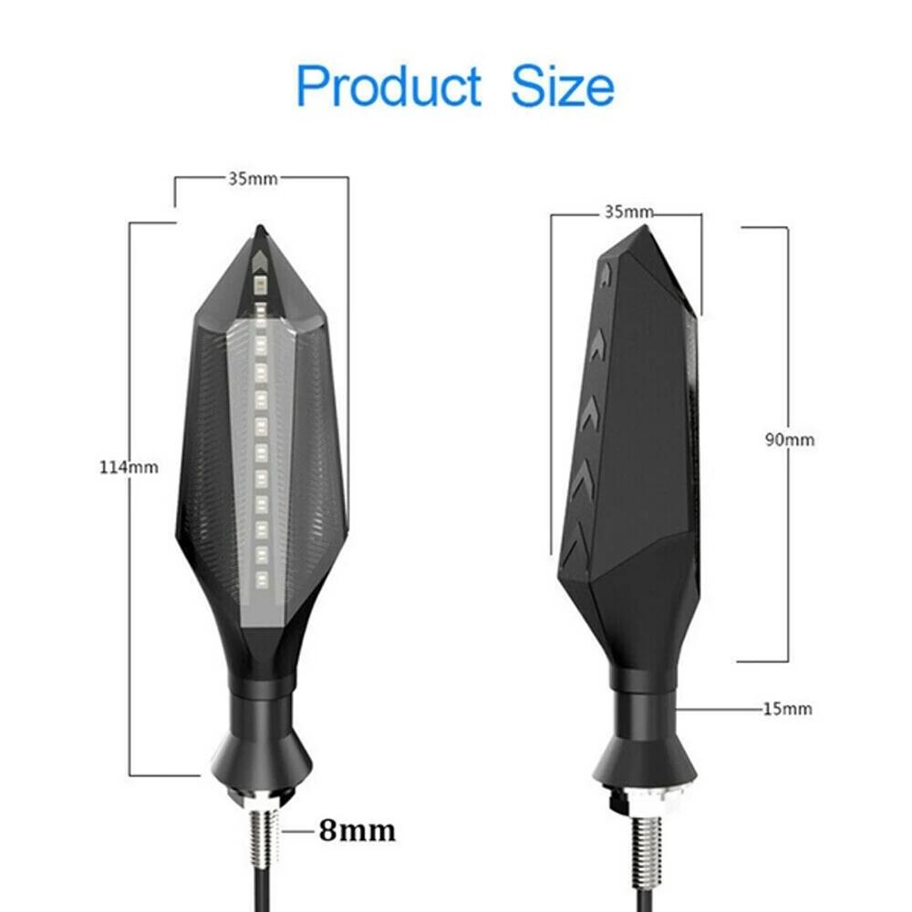 LED Bike Motorbike Direction Lights Flowing Motorcycle Turn Signal Light Motor Bike Bicycle Indicator Lamps Flashing Lights