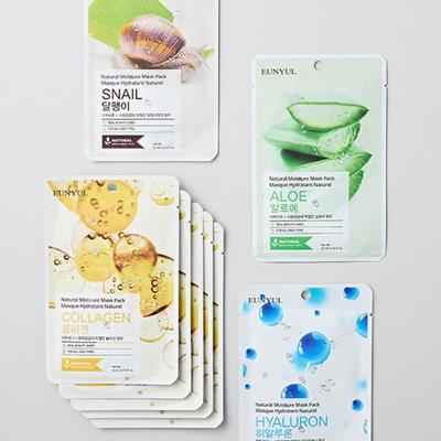 [Eun-yul] Natural Mask Pack 30 Sheets (6 Types * 5 Sheets) (450 Won Per Sheet)