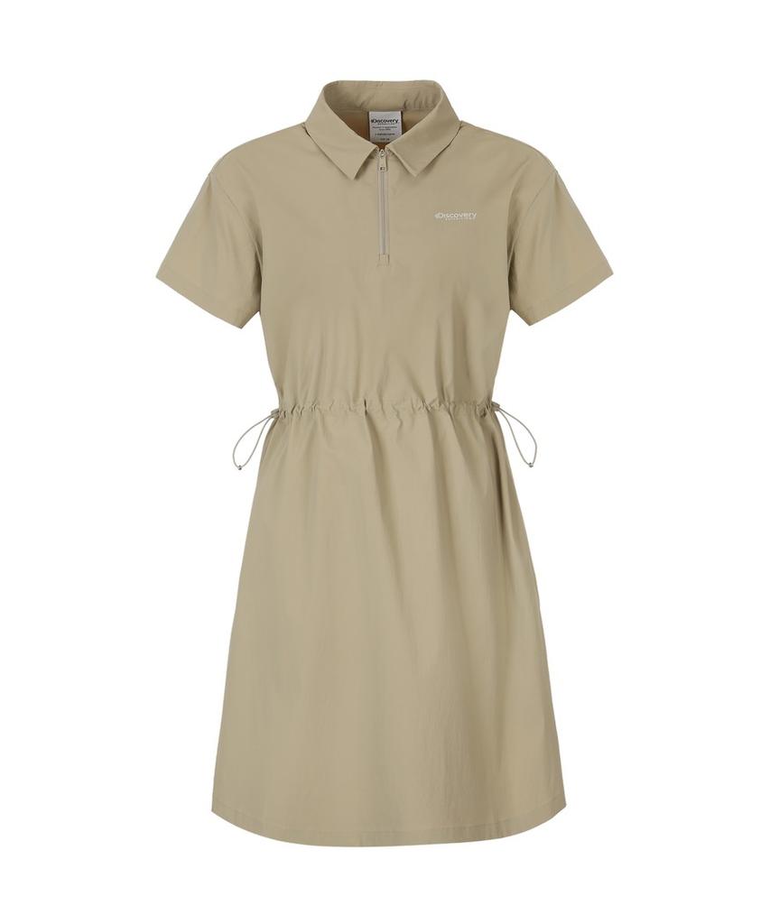 DISCOVERY EXPEDITION Women'S Freshvent Collared Mini Dress (Beige)