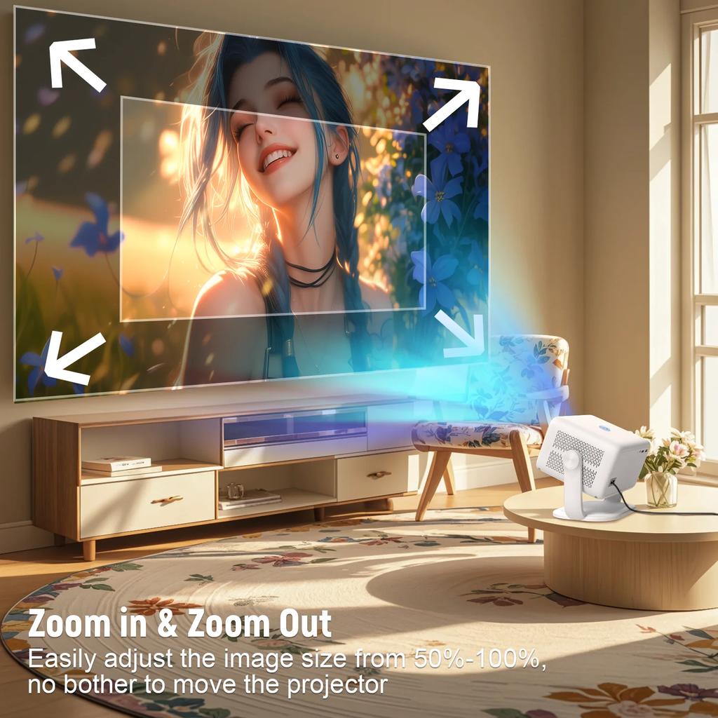 New TP350 Netflix Certification Projector 4K Android 13 Native Wifi6 BT5.2 1080P 650ANSI Portable Projector Auto Keystone Correction