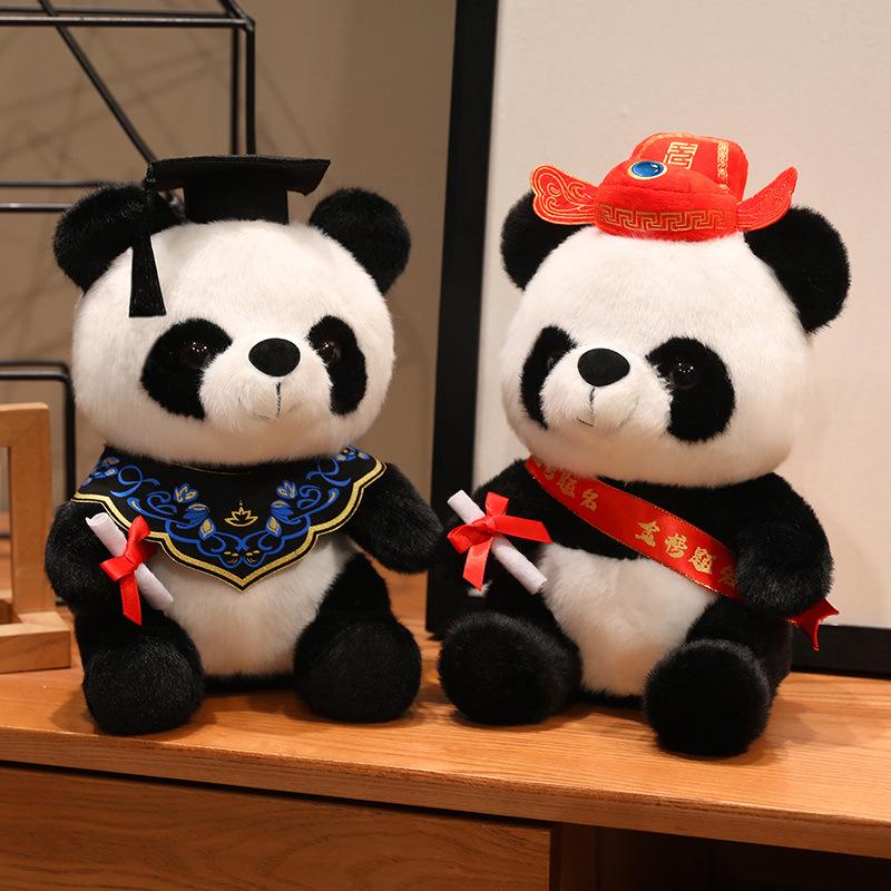 Graduation Panda Plush: Cute God of Studies Ornament for Success