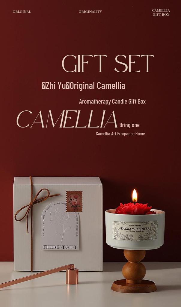 Premium Camellia Scented Candle Gift Set - Soy Wax Wedding Decoration, Birthday & Party Favor.