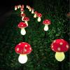 8-Pack/12-Pack/20-Pack Red Solar Mushroom Lamp, 8 Modes, Outdoor Waterproof, for Garden Decor, Christmas, Halloween, Yard, Lawn
