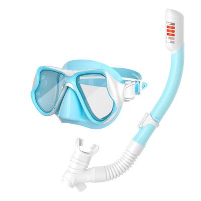 Children's Full Dry Snorkel Set for Scuba Diving and Snorkeling Waterproof Silicone Mask with Goggles and Snorkel Tube