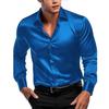Camisa Formal Masculina Outono Primavera Manga Longa Luxuosa Resistente a Amassados Não Passa Cor Sólida Business Casual