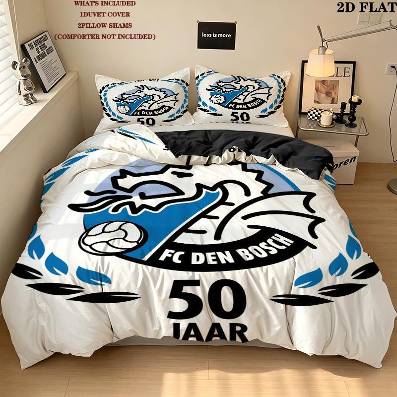 Fc Den Bosch Bedding Quilt Set Quilt Cover Pillowcase Home Decoration Birthday Gift (1 * duvet cover + 2 * pillowcase, without core)