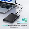 2.5" Hard Drive Enclosure USB 3.0 to SATA III Adapter Supports 2.5 Inch SSD & HDD 9.5mm 7mm External Hard Drive Enclosure