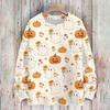 Women's Casual Long Sleeve Halloween Print Round Neck Knit Sweater Top