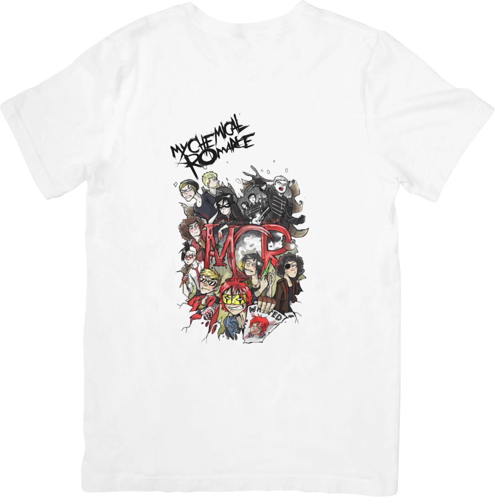 

Музыка My Chemical Romance Подходящая для мужчин и женщин Качественная хлопковая футболка Белая. 2XL