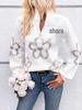 European & American Floral Jacquard Knit Half-Zip Sweater for Women - Winter 2025 New Style.