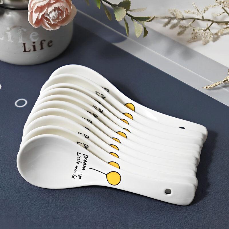 Chinese Ceramic Small Spoons (Set of 10)