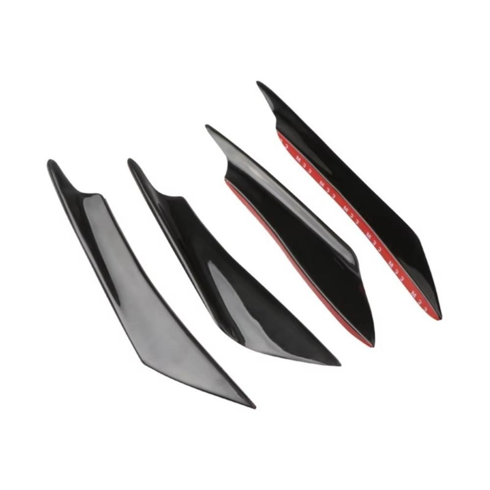 4Pcs Aerodynamic Design EVO Style Wind Splitter Bumper Fins Automotive Protective Trim