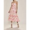 Foreign Trade Order French Style Sling Exquisite Print Comfortable Vacation Lady Big Hemline Island Leisure Sweet Dress Long Dress