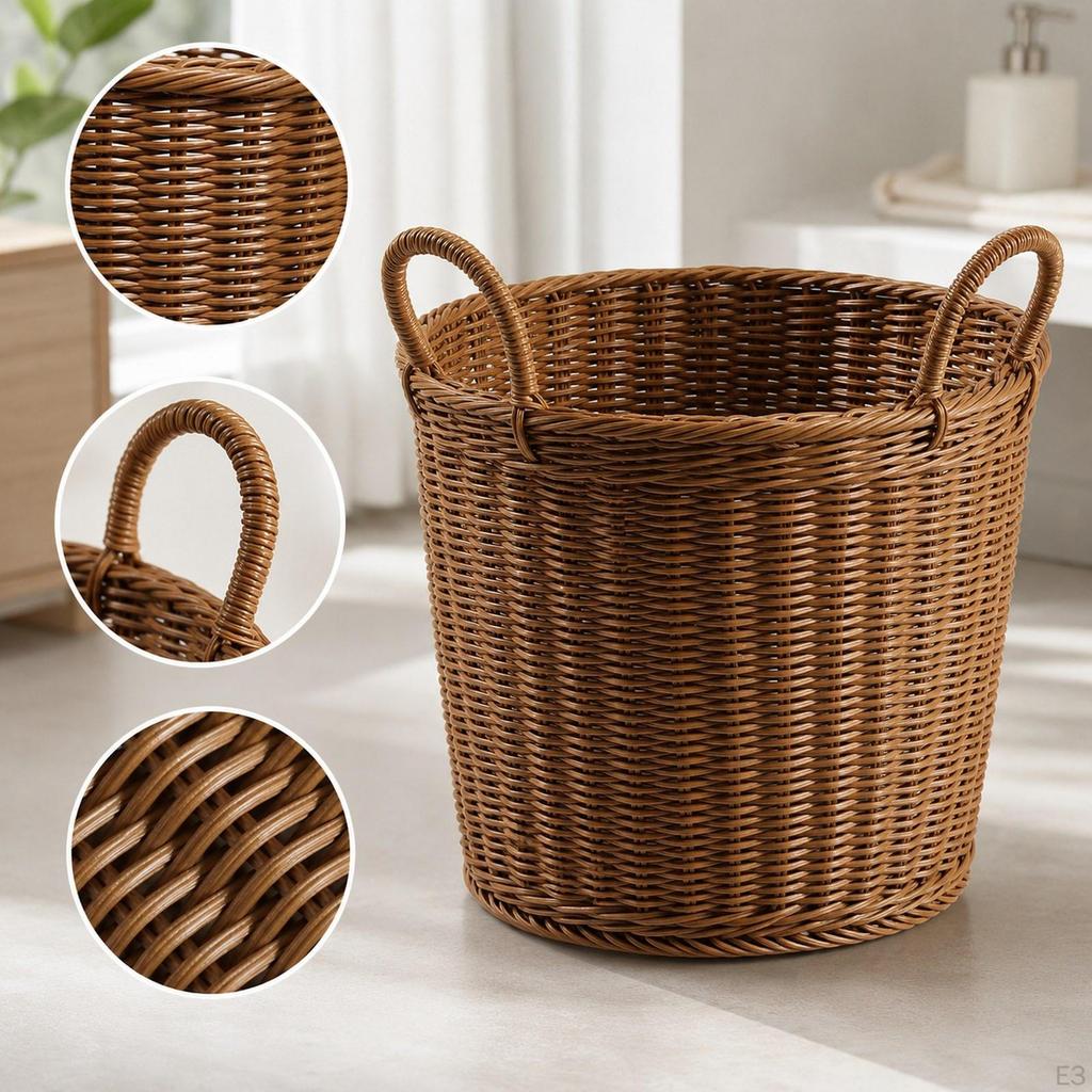 Laundry Basket Bin with Handles Organizer Hamper Pp Material Modern Elegant Design Suitable for