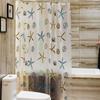 Ocean Theme PEVA Waterproof Shower Curtain With Starfish And Seashell Design For Bathroom Decor