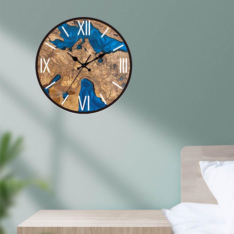 Nordic Minimalist Wood Grain Acrylic Silent Wall Clock for Living Room Decor