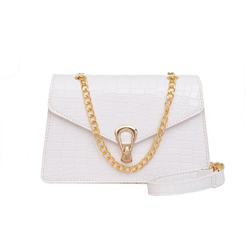 New Small Square Vintage Crocodile Pattern Chain Crossbody Bags and Bags Women Shoulder Buckle Messenger Bag