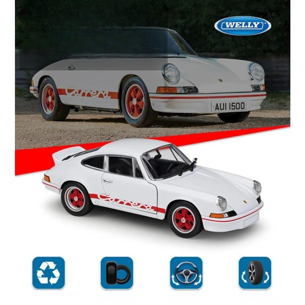 Welly 1/24 Porsche 911 Carrera RS 1973 Alloy Car Diecasts & Toy Vehicles Car Model Miniature Scale Model Car Toy for Children