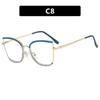  Retro Oversized Cat Eye Women Metal Glasses Frame Fashion Clear Anti-Blu-Ray Eyewear Men Optical Computer Square Frames