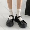 Comemore Retro Heightening Thick Bottom Loafers for Women Spring Autumn Casual Round Head High Heels Mary Janes Single Shoes