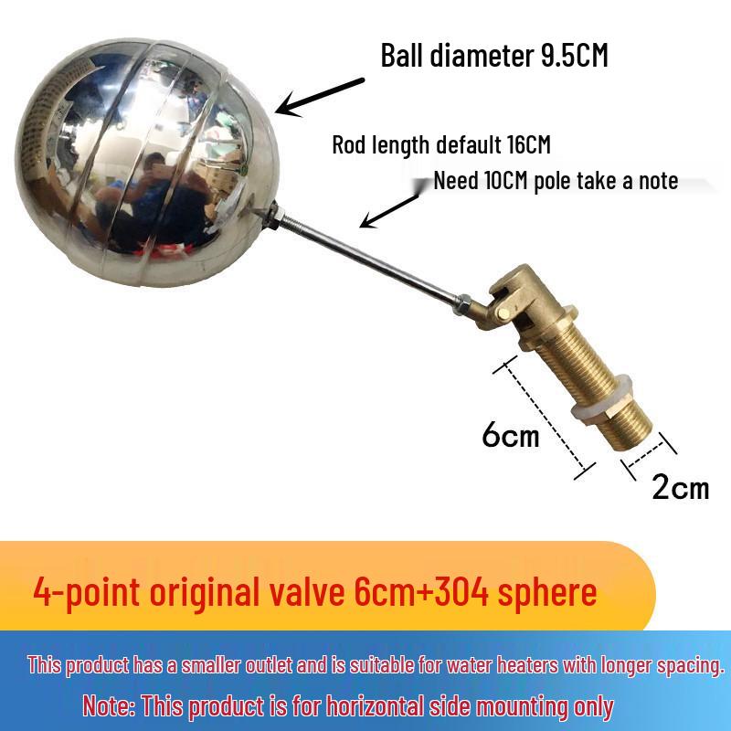 4/6-Point Water Heater Float & Inlet Valve for Steamers and Water Tanks
