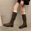 Women's British Style High Fashion Hundred Soft Elastic Comfortable Ankle Boots Shock Absorption Non-slip Casual Sports Martin Boots