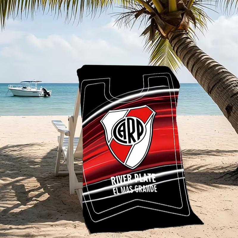 Beach Towel with Club Atlético River Plate Pattern - soft,absorbent,machine washable Lightweight&Modern,swimming,Travel Essentials