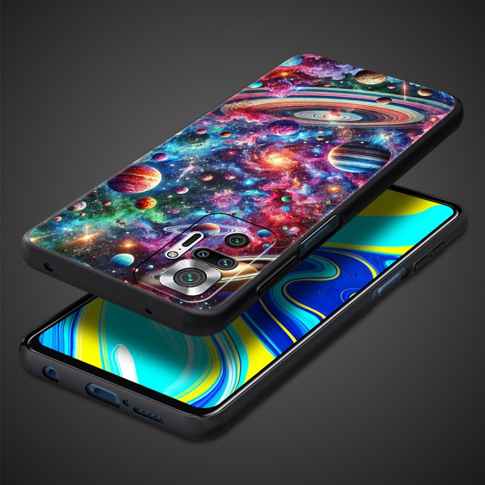 Universe Starry Sky Moon Phone Case Cover for Redmi 14C 10C Note 15 14 13 12 10 11 K40 Pro Plus Soft TPU Shell Shockproof Fundas