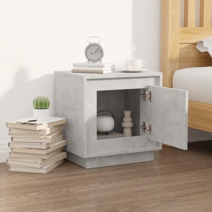 VidaXL Table de chevet gris béton 44x35x45 cm bois d'ingénierie 819844