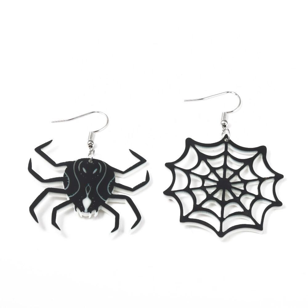 Full Hosting Eco-Friendly Acrylic Earrings, Personalized Halloween Pumpkin Spider Cat Ghost Earrings