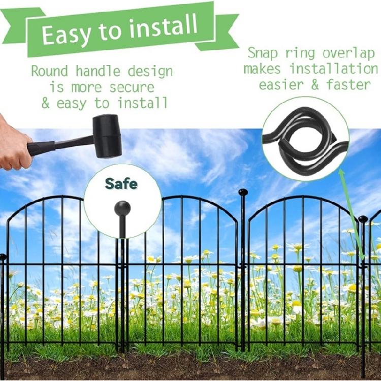 Decorative Garden Fence Panel Metal Fence Wire Fencing Flower Barrier Section
