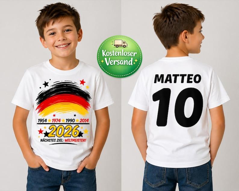 Football Kids T-Shirt 2026 Germany | Personalized with Name & Number | World Cup 2026 Shirt | World Cup Germany Kids T-Shirt 100