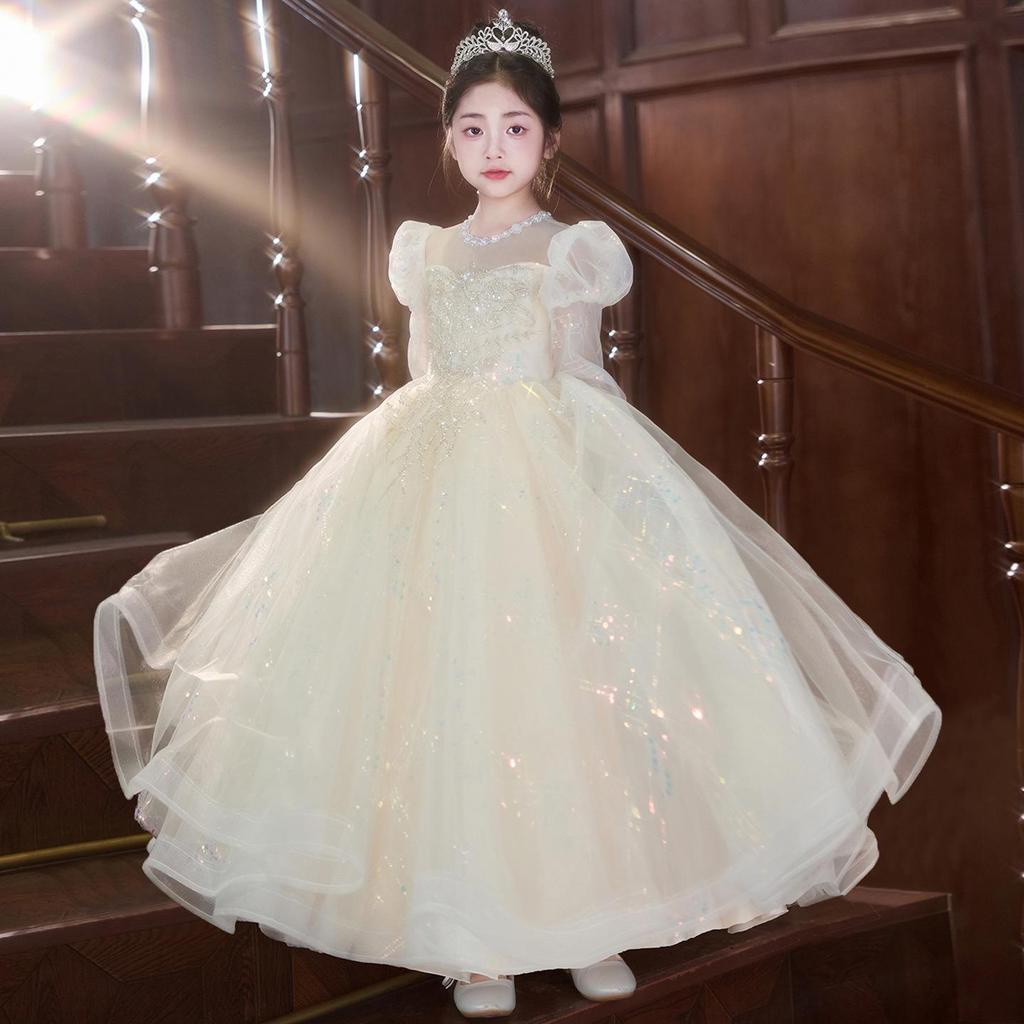Girls' High-End Princess Dress for Flower Girl or Birthday & Piano Performance