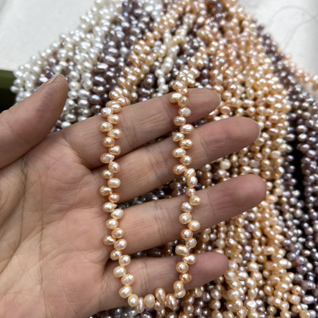 1Strand Top Side Drilled Nugget Freshwater Pearl Beads 4-5mm 36cm Irregular Baroque Natural Pearl Loose Beads For DIY Bracelet Necklace Jewelry Making