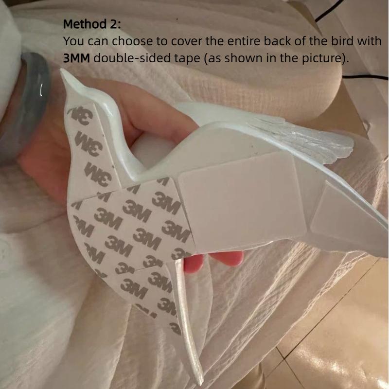 3D Resin Bird Wall Decor, No-Drill Hanging Decorative Birds for Home Wall Art