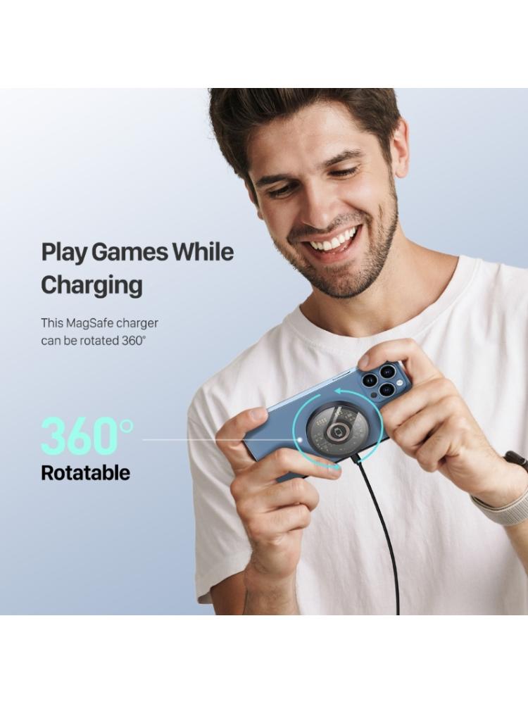 Upgraded Magnetic Wireless Charge Stand 15W Fast Charging Dock Station 3-in-1 Magnetic Wireless Charging Pad for Phone