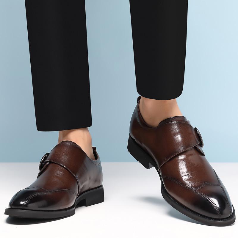 Fashion Luxury Brand Slip-on Gentleman's Stylish Social Business Formal Pointed Loafers Shoes Genuine Leather Dress Mens Wedding Oxfords