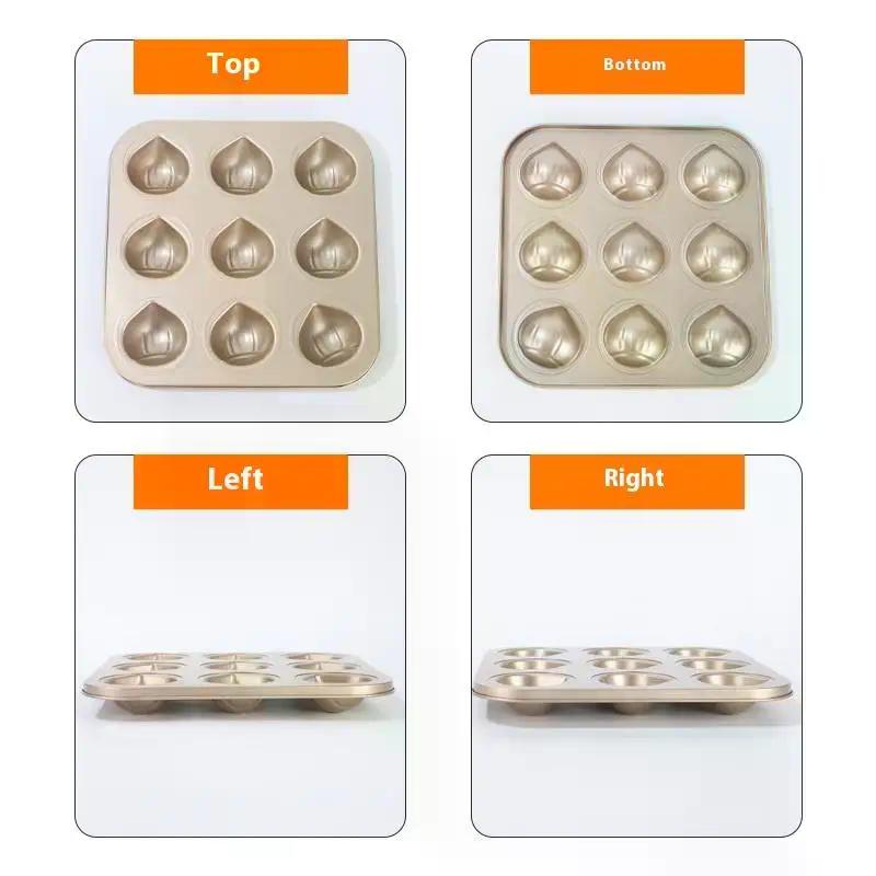 6/9 Cavity Chestnut Shaped Cake Baking Tray Mold Carbon Steel Kitchen Baking Tool Kitchen Accessories